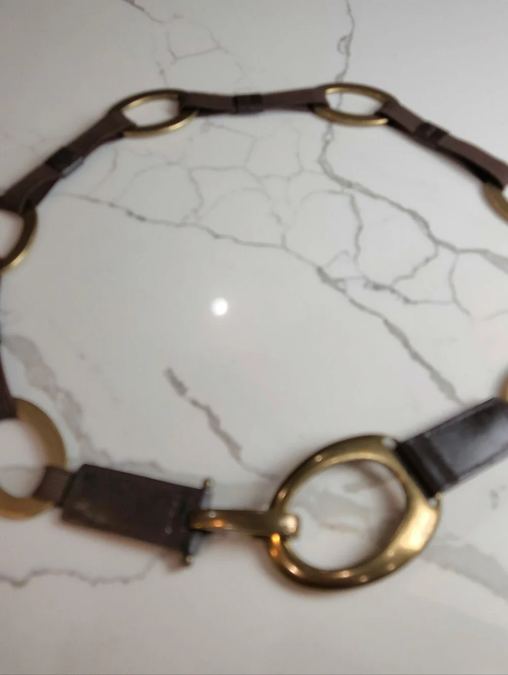 Vintage Lakeshore Drive Accessories Brown Gold Hook Belt Size Small Equestrian